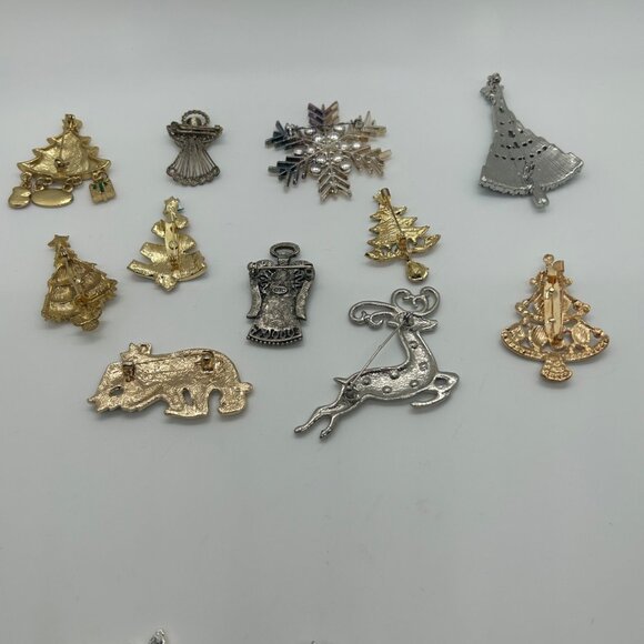 Christmas Brooch Tree Pin Radko Eisenberg Avon Gerry Both Vintage Modern - Picture 13 of 16